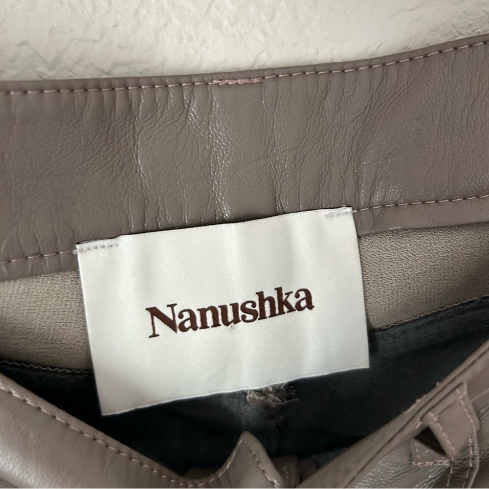 Nanushka Vinni Vegan Leather Pants in Clay - Picture 4 of 7